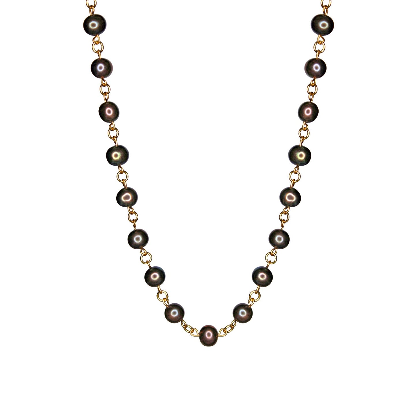 Linked Black Pearl Necklace