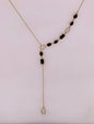 14K Black Enamel & Diamond Necklace