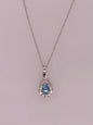 14K Aquamarine & Diamond Pendant