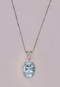 14K Aquamarine & Diamond Necklace
