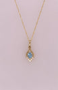 14K Aquamarine & Diamond Pendant