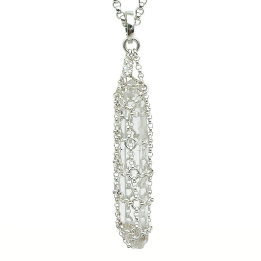 Caged Quartz Spike Pendant