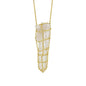 Caged Quartz Spike 14k Gold Brass Necklace