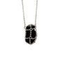 Caged Sterling Silver Black Tourmaline Pendant