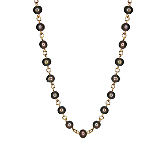 Linked Black Pearl Necklace